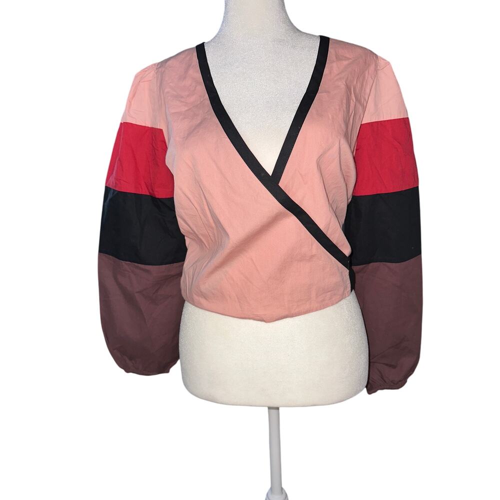 Anthropologie Forever That Girl Colorblocked Wrap Top size‎ XS boho chic - Picture 2 of 8